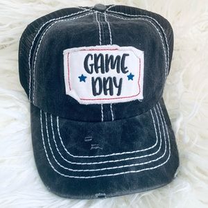 Women’s “Game Day” Distressed Mesh Back Baseball Cap